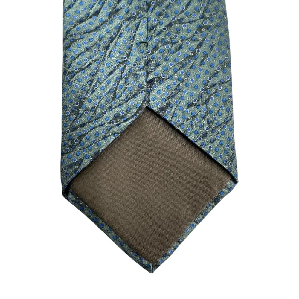 Stafford Men's Designer Teal Geometric Dot Novelty Neck Tie 100% Silk Italy